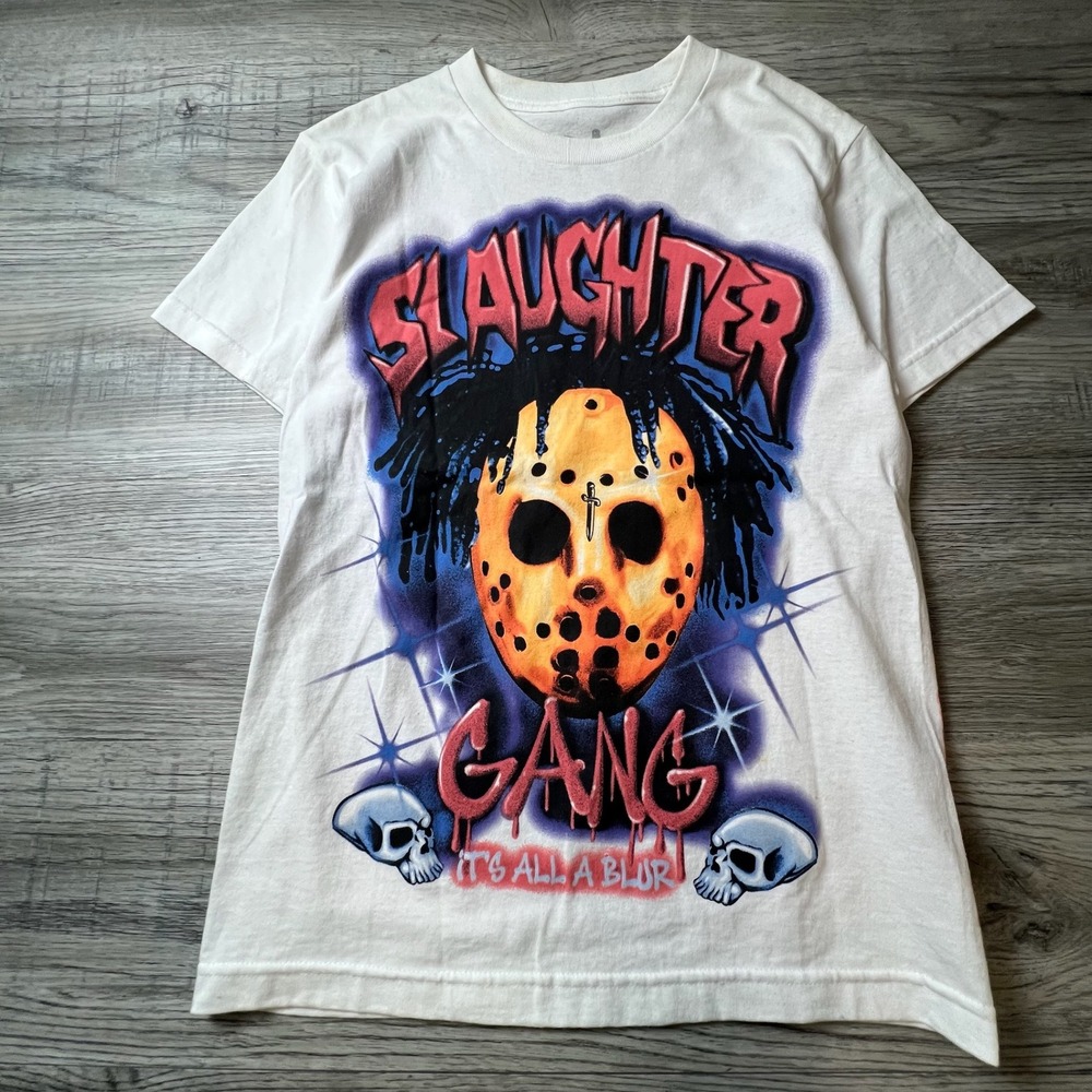 21 Savage Shirt Mens Small White Slaughter Gang It's All A Blur Tour Graphic Tee